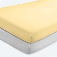 Bare Home Cloud Grey crib sheets fitted securely for undisturbed naps and bedtime routines.