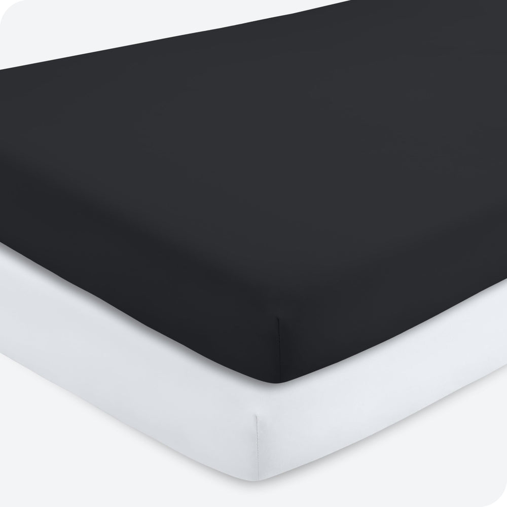Bare Home 2-pack crib sheets in package, ready for easy replacements.