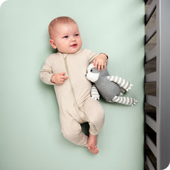 Bare Home elastic-band fit demonstrates snug sheet on standard crib mattresses.