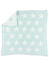 Barefoot Dreams Cozychic Dream Receiving Blanket Aqua stars pattern provides cozy baby snuggling.