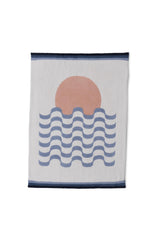 Barefoot Dreams CozyChic Sun Waves Stripe stroller blanket in Ocean Air Multi, ultra-soft for baby comfort.