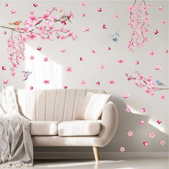 Barri Design watercolor pink blossoms wall decal adds gentle color and charm.