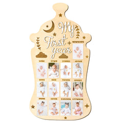 Barri Design My First Year Photo Board with 17x13 inch display for baby milestones.