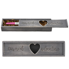 Barydat pregnancy box in dove grey front view for a sentimental announcement