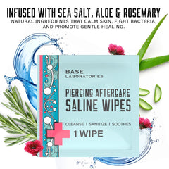 Base Laboratories Piercing Aftercare Wipes lips cleansing for lip piercings.