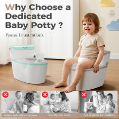 Basece potty includes a toilet paper holder for real-world habits.