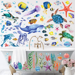 BASHOM ocean fish stickers brighten a kid's room with playful sea life accents.