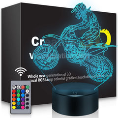 BASSI dirt bike 3D night light creates a captivating illusion for kids' rooms