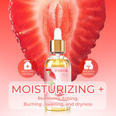 BASSI Yoni Oil dropper highlighting easy application and spa-like aroma.