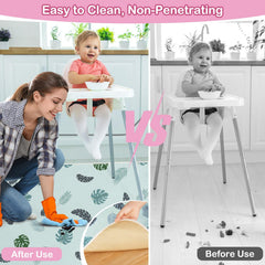 Basumee high chair mat waterproof surface protects floors during meals