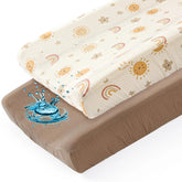 Basumee muslin changing pad cover waterproof 32x16 on diaper table, keeps area dry and clean