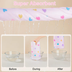 Basumee butterfly pattern hooded towel helps keep hair warm during bath