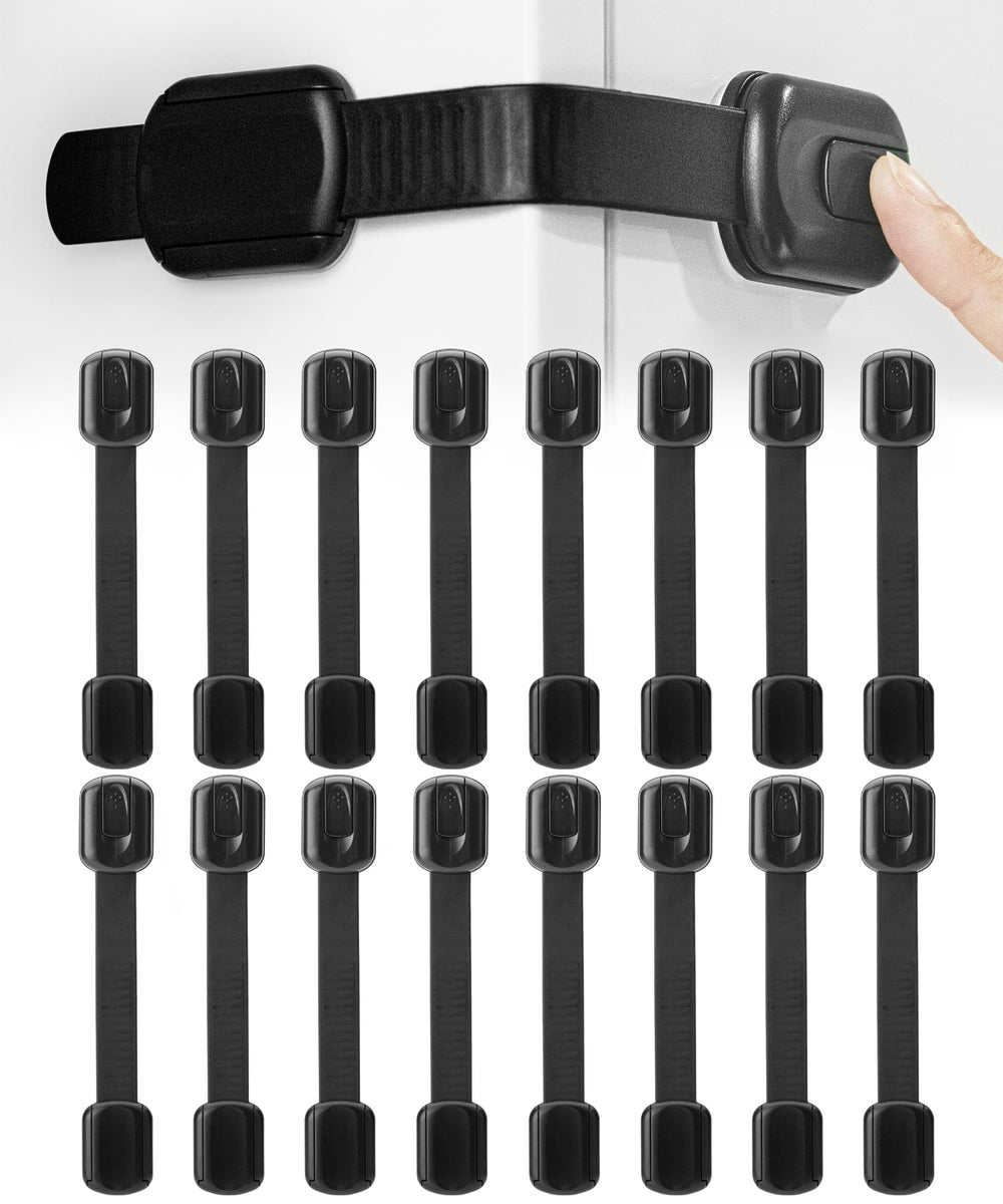 Bates Choice safety lock on cabinet, keeps curious kids out for safer kitchens.
