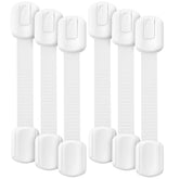 Bates Choice 6-pack strap locks secure cabinet edges for baby-proofing.