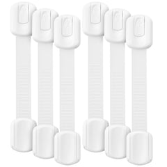 Bates Choice 6-pack strap locks secure cabinet edges for baby-proofing.