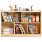 Bateso 5-section toy shelf with open cubes for easy toy access and organization.