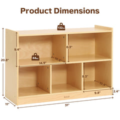 Bateso Montessori bookcase highlighting kid-friendly design for independent reading and storage.