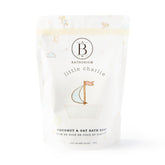 Bathorium Little Charlie Bath Soak bottle close-up highlighting gentle baby hydration