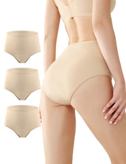 Battewa incontinence underwear for women beige, front view with breathable cotton for all-day comfort