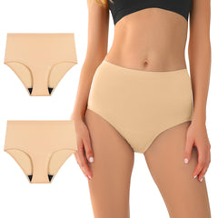 Battewa seamless underwear beige large with high-waist silhouette for discreet daily wear.