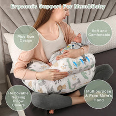 BATTOP nursing pillow with removable cover for easy cleaning and daily use