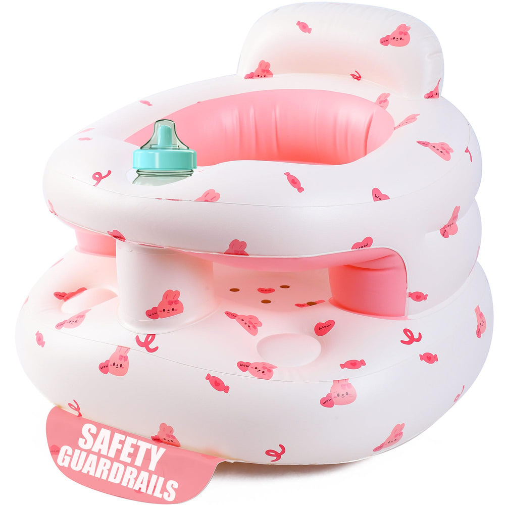 Bavbiiy inflatable baby seat with guardrails supports safe sitting.