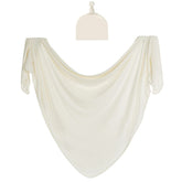 Bayceen large jersey swaddle in natural color showcases soft, breathable fabric for newborn comfort.