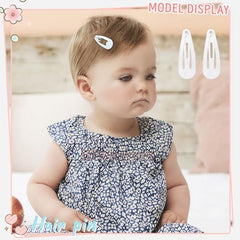 BBGifts white toddler barrettes provide secure hold during play.