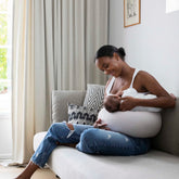 bbhugme adjustable nursing pillow close-up of fill for customizable comfort during feeding.
