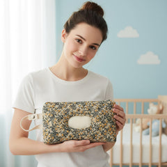 BBIIQI quilted wipe holder lightweight cotton-filled fabric for soft touch
