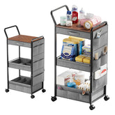 BBLIKE 3-tier diaper caddy rolling cart with spacious compartments for quick diaper changes.