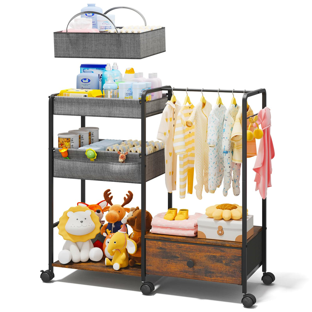 BBLIKE 3in1 Diaper Caddy Organizer with large capacity keeps nursery essentials organized.