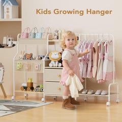 BBLIKE Diaper Caddy Hanging Rack side-rod keeps onesies and bibs easily accessible.