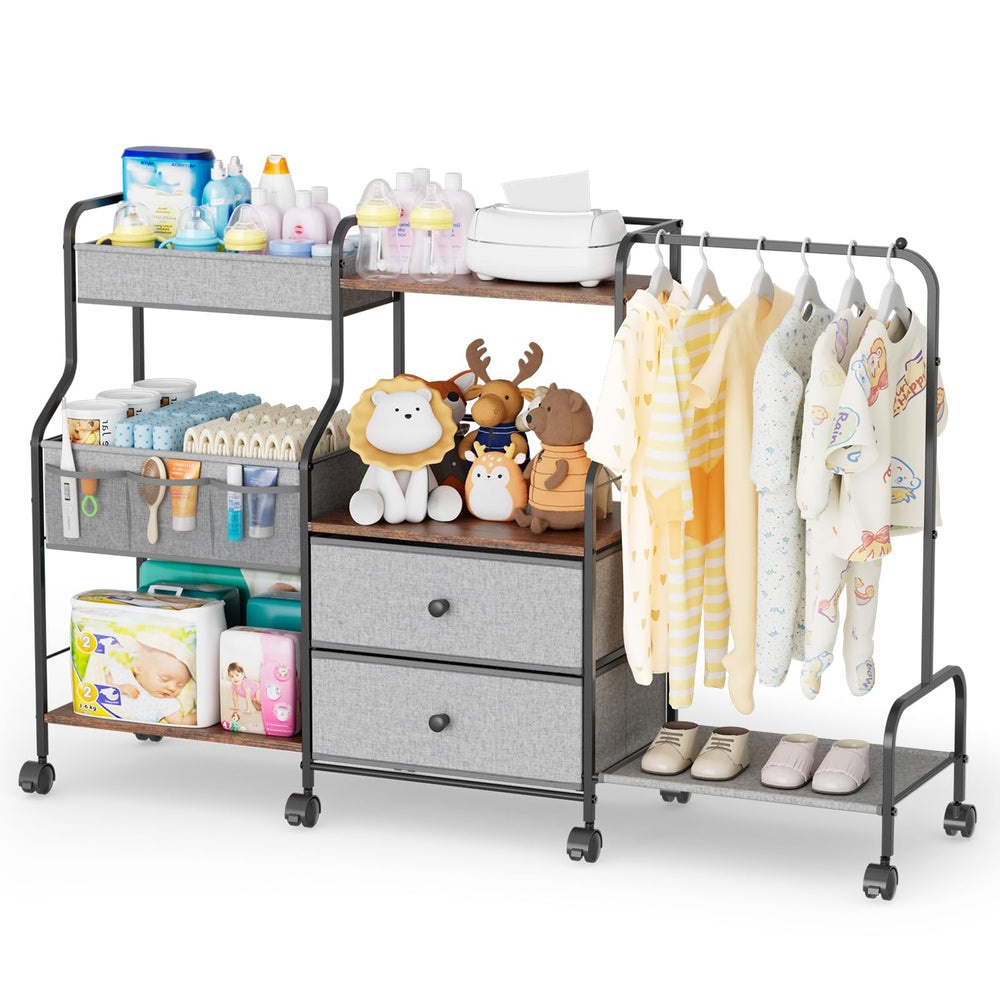 BBLIKE diaper caddy with hanging rack keeps essentials within arm’s reach