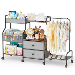 BBLIKE diaper caddy with hanging rack keeps essentials within arm’s reach