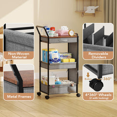 BBLIKE diaper cart with mesh side pockets keeps baby items neatly organized.