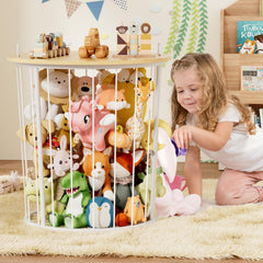 BBLIKE end table in a kids room keeps plush toys within reach