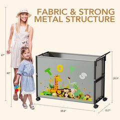 BBLIKE toy box with 360-degree wheels for easy mobility.