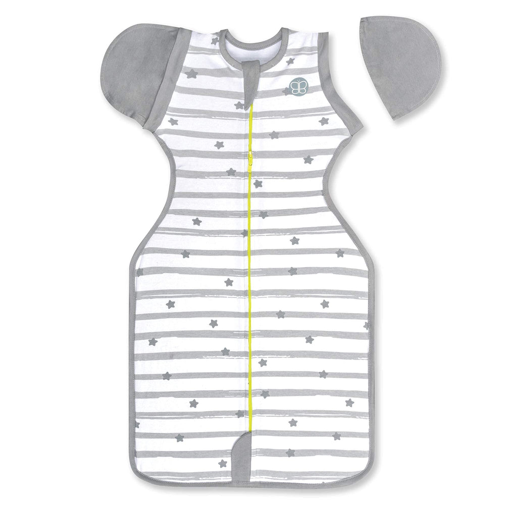 bbluv Sleëp hands-up swaddle showing arms raised for self-soothing and calm sleep