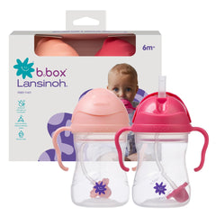 b.box and Lansinoh weighted straw sippy cup angled drinking demonstration.