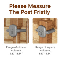 BBsecure banister adapter on round post fits a range of post sizes