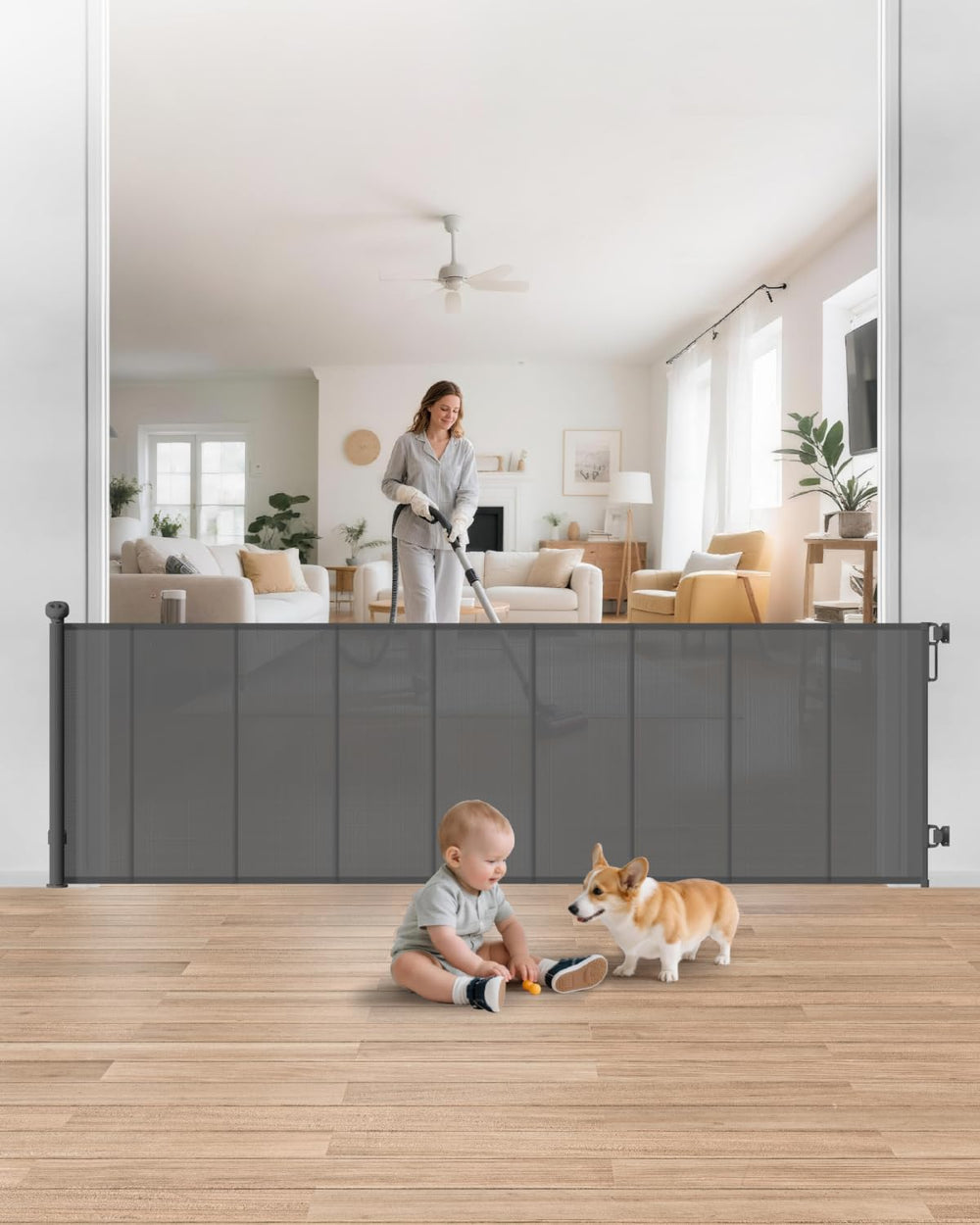 BBsecure reinforced rods provide stable, sag-free coverage on stairs