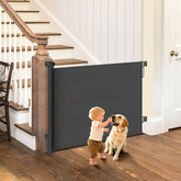 BBsecure retractable gate showing 55 inch width for wide stairs and doorways