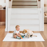 BBsecure retractable baby gate assembled view showing sturdy fit for safe doorways
