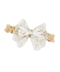 BBTDIN baby girls white lace headband for christening photo moments