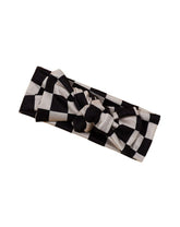 BBTDIN BTB01 checkered turban headband shown for soft comfort and cute style.