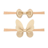 BBTDIN butterfly headband in gold for baby girls, ideal for daily outfits and special occasions.
