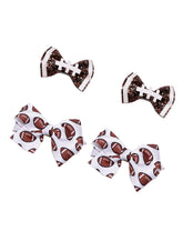 BBTDIN football hair bow clip blue front view, ideal for sporty daily wear