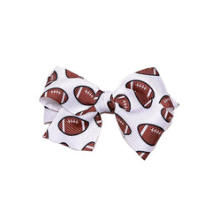 BBTDIN football hair bow clip blue, four-piece set ready to coordinate outfits