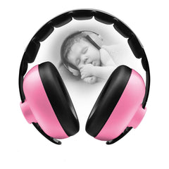 BBTKCARE pink baby headphones earmuffs protect delicate ears from loud events.